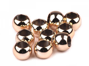 Premium Metallic Finish Plastic Charm Beads with Large Hole (8x10mm) - Lightweight Jewelry Components
