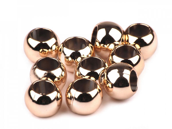 Premium Metallic Finish Plastic Charm Beads with Large Hole (8x10mm) - Lightweight Jewelry Components