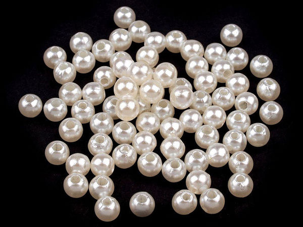 Glance Premium Glossy Faux Pearl Beads - 5mm Lightweight Acrylic Pearls for Jewelry Making and DIY Crafts