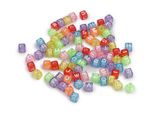 6mm Multicolored Alphabet Cube Beads - 90-Piece Plastic Letter Beads for Friendship Bracelets & Personalized Jewelry Crafting