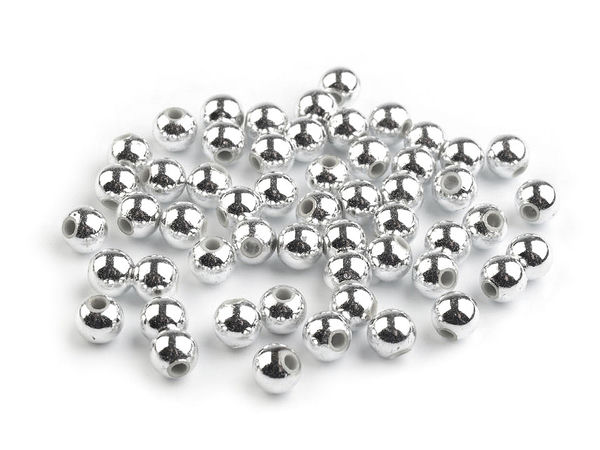 Lightweight Metallic Glance Pearl Beads (6mm) – High-Gloss Faux Metal Beads for Jewelry Making