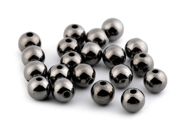 Premium 8mm Glance Metallic Round Beads - Lightweight Faux-Metal Spacer Beads for Jewelry Making & DIY Crafts