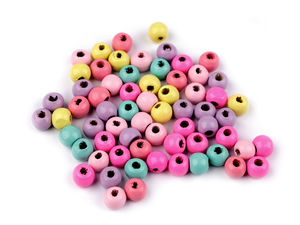 Premium Lacquered Wooden Beads (8mm) - Pastel Color Mix for DIY Jewelry Making & Crafts