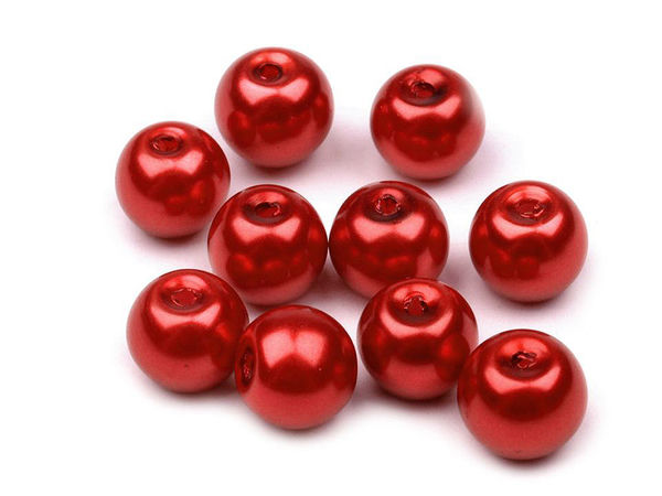 Premium Round Glass Pearl Beads - 8mm Lustrous Faux Pearls for Jewelry Making, Beading, and DIY Crafts
