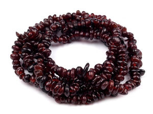 Natural Garnet Mineral Chip Beads Strung on Double Polyester Thread - Premium Gemstone Chips for Jewelry Making, DIY Crafts, Bracelets & Necklaces