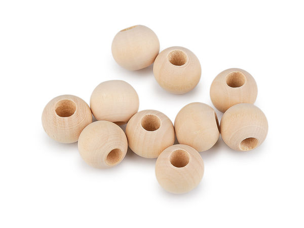 20mm Round Unfinished Natural Wooden Beads with Large Hole for Macramé, Dream Catchers, and DIY Crafts