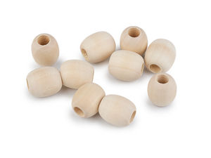 Oval Unfinished Natural Wooden Beads - 18x20mm Ivory Craft Beads with 6mm Large Hole for Macrame, DIY Jewelry, and Rattan Cane Accents