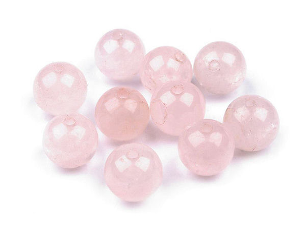 Natural Rose Quartz Round Gemstone Beads for Jewelry Making, 8mm Waxed Mineral Beads