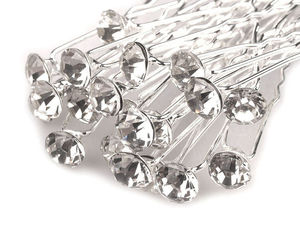 Elegant Rhinestone Studded Hair Pin (Ø7.2mm) – Premium Pearl Crystal Hairpin for Weddings, Proms, and Formal Updos