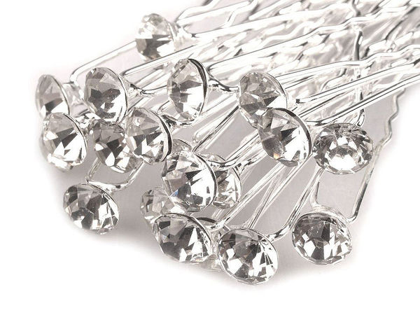 Elegant Rhinestone Studded Hair Pin (Ø7.2mm) – Premium Pearl Crystal Hairpin for Weddings, Proms, and Formal Updos