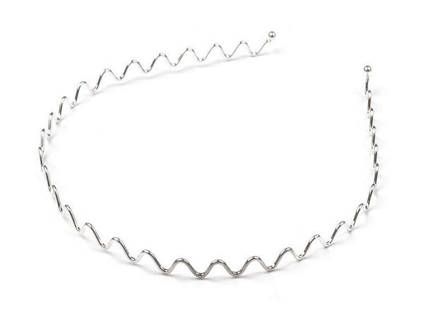 Premium Ripple Metal Headband Base for DIY Hair Accessories, Silver Light - 1.5mm