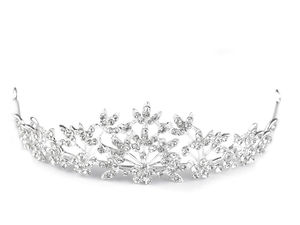 Elegant Bridal Rhinestone Tiara - Sparkling Crystal Crown with Hairpin Loops for Weddings, Proms, and Gala Events