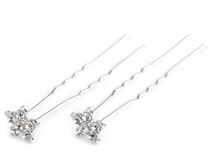 Elegant Rhinestone Flower Hair Pin with Crystal Accent (11mm) - Premium Bridal & Special Occasion Hair Accessory