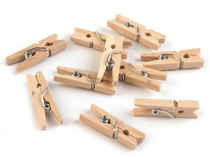 Mini Wooden Clothespins - 4x25mm Natural Wood Pegs for Crafts, Photos, and DIY Decorations