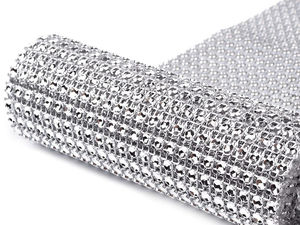 Premium Sparkling Mesh Trimming - 11.5cm Width - Glittering Plastic Circle Braid (2nd Quality)