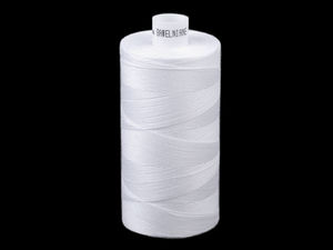 Premium White Cotton Sewing Thread - 1000m Spool for Garments and Textiles