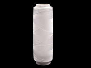 Premium Polished Cotton Sewing & Beading Thread - 200m 20x2 Tex, White (5-Pack)