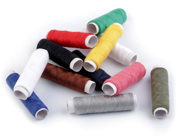 Premium Polyester Sewing Thread Set - 45m Spools, 40/2 Strength, Assorted Colors (12-Piece Pack)