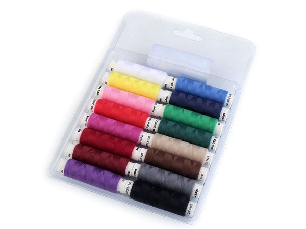 Unipoly Premium Universal Polyester Sewing Thread Set – 16-Piece Assorted Color Kit for Hand & Machine Sewing