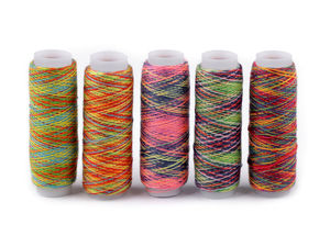 Premium Multicolor Polyester Sewing & Embroidery Thread (110m) - High-Strength Variegated Thread for Creative Crafts