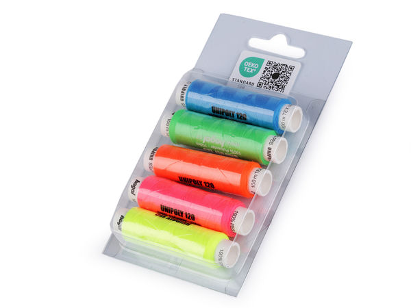 Unipoly Premium All-Purpose Polyester Sewing Thread Set – 5 Pieces for Hand & Machine Sewing, High-Strength & Colorfast