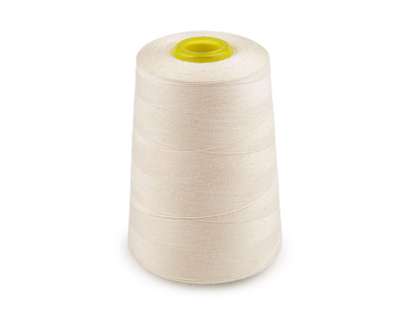 Premium 100% Cotton Sewing Thread 40S/2 – 5000 Yards (Ecru Light)