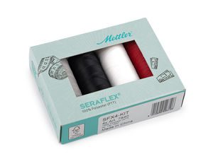 Seraflex Elastic Polyester Sewing Thread Set (4 x 130m) - Premium Stretchy Thread for Knitwear, Swimwear, and Stretch Fabrics