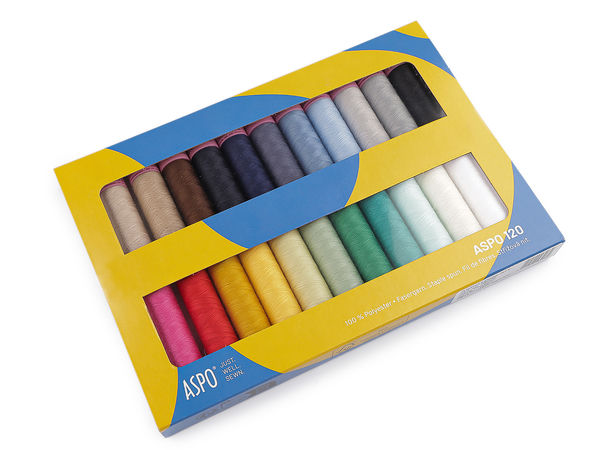 Aspo 120 Premium Universal Polyester Sewing Thread Set – 22 x 100m Spools (Assorted Mix)