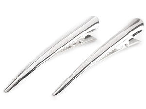 Premium Silver Alligator Hair Clips with Teeth (75mm) for DIY Hair Accessories & Jewelry Making