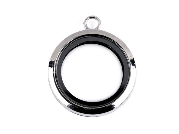 Glass Floating Charm Memory Locket Pendant (30mm) - Magnetic Open-Close Jewelry Keepsake