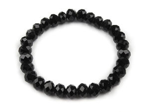 Premium Faceted Glass Bead Stretch Bracelet - Elasticated Universal Fit
