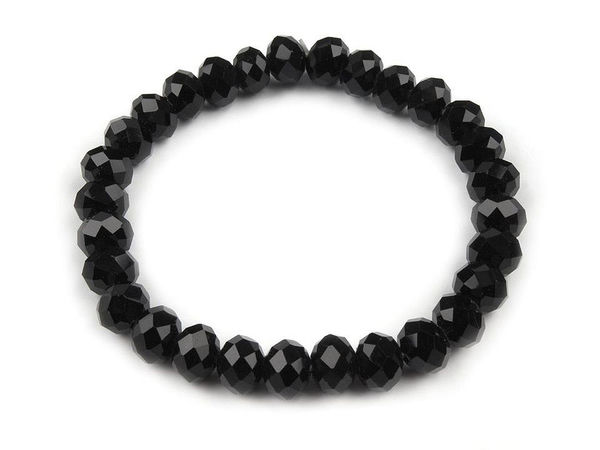 Premium Faceted Glass Bead Stretch Bracelet - Elasticated Universal Fit