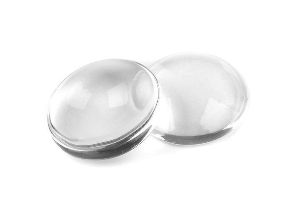 Round Clear Glass Cabochon - 20mm Transparent Glass Dome for Jewelry Making