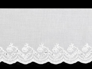 White Broderie Anglaise Cotton Eyelet Lace Trim - 11cm Rose Embroidered Madeira Lace