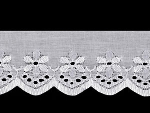 Premium Broderie Anglaise Madeira Lace Trim - 50mm Floral Pinhole Embroidery Ribbon