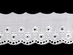 Premium White Broderie Anglaise Madeira Lace Trim - 60mm Elegant Embroidered Eyelet Lace