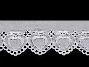 Premium White Polyester Broderie Anglaise Madeira Lace Trim - 60mm Eyelet Ribbon for Home Decor, Clothing & Crafts