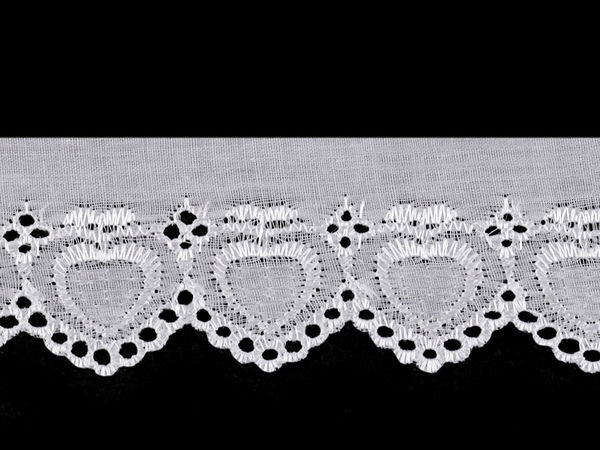 Premium White Polyester Broderie Anglaise Madeira Lace Trim - 60mm Eyelet Ribbon for Home Decor, Clothing & Crafts