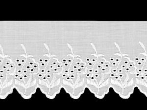 Premium Broderie Anglaise Madeira Lace Trim - Elegant Polyester Edge Lace for Apparel and Home Decor
