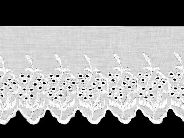 Premium Broderie Anglaise Madeira Lace Trim - Elegant Polyester Edge Lace for Apparel and Home Decor
