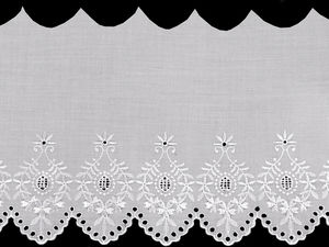 Premium Broderie Anglaise Madeira Lace Trim (22mm) - White Eyelet Polyester Lace Ribbon for Apparel, Home Decor & DIY Crafts