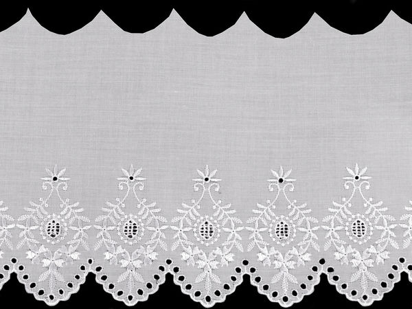 Premium Broderie Anglaise Madeira Lace Trim (22mm) - White Eyelet Polyester Lace Ribbon for Apparel, Home Decor & DIY Crafts