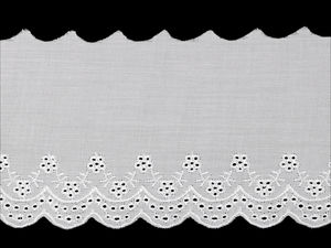 Premium White Polyester Broderie Anglaise Madeira Lace Trim, 11cm Width