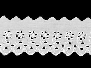 Premium White Broderie Anglaise Madeira Lace Trim - 80mm Floral Eyelet Embroidered Ribbon for Sewing, Apparel & Home Decor