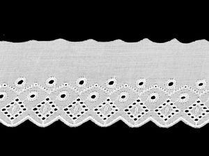 Premium Broderie Anglaise Madeira Eyelet Lace Trim - 80mm Wide Polyester Lace Ribbon for Apparel, Home Decor, and Crafts