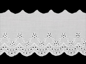 Premium White Polyester Broderie Anglaise Madeira Lace Trim - 85mm Floral Eyelet Embroidery for Garments and Home Decor