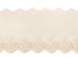 Premium Cotton Broderie Anglaise Madeira Eyelet Lace Trim - 10cm Width