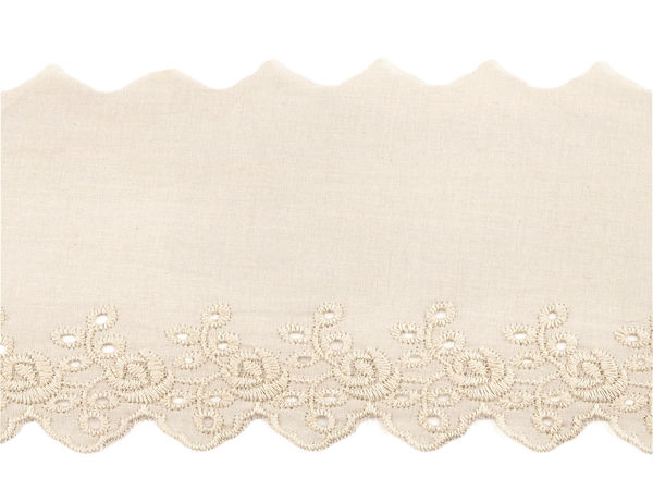 Premium Cotton Broderie Anglaise Madeira Eyelet Lace Trim - 10cm Width
