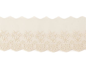 Premium Cotton Broderie Anglaise Madeira Lace Trim - 80mm