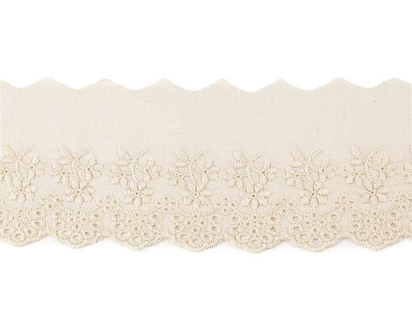 Premium Cotton Broderie Anglaise Madeira Lace Trim - 80mm
